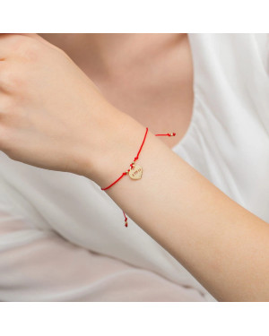 Bransoletka złota 14k serce z diamentami 0.005