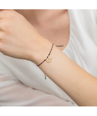 Bransoletka złota 14k serce z diamentami 0.005