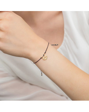 Bransoletka złota 14k serce z diamentami 0.005