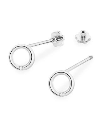 Gold flower earrings 14k with 0.20ct diamond