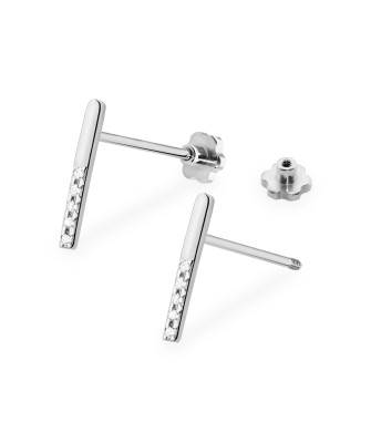 14k gold flower earrings with 0.20ct diamond