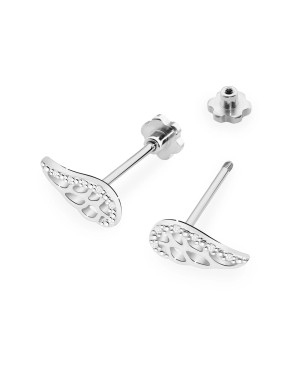 Gold flower earrings 14k with 0.20ct diamond