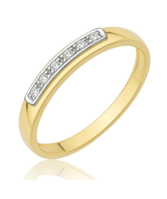 Ring band with white cubic zirconia 8k gold