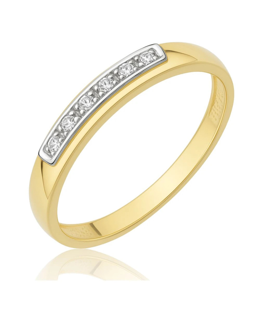 Ring band with white cubic zirconia 8k gold