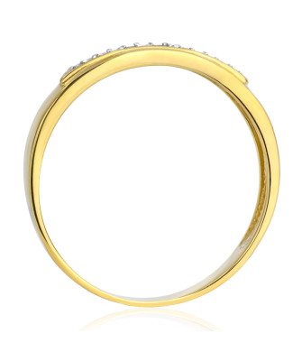 Ring band with white cubic zirconia 8k gold