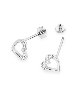 Złote kolczyki kwiatuszki próba 14k z brylantem 0,20ct