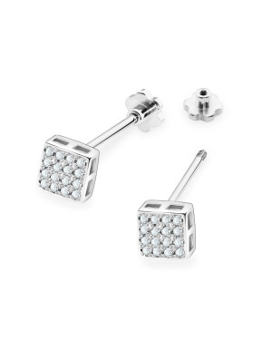 Złote kolczyki kwiatuszki próba 14k z brylantem 0,20ct