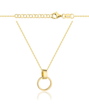 Gold-plated necklace OVAL white stones