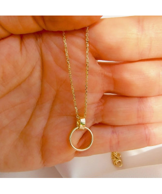 Gold-plated necklace OVAL white stones