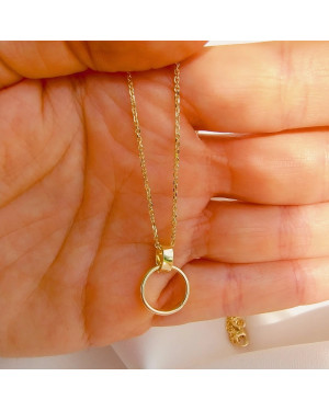 Gold-plated necklace OVAL white stones