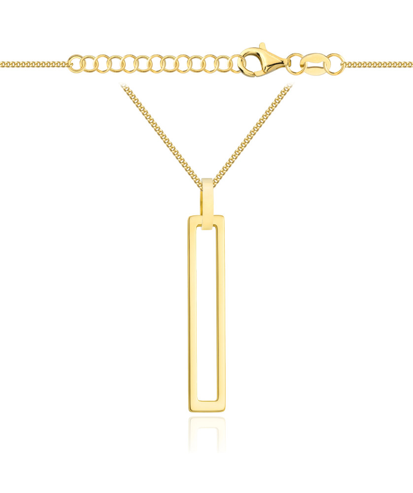 Gold-plated necklace OVAL white stones