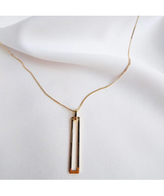 Gold-plated necklace OVAL white stones