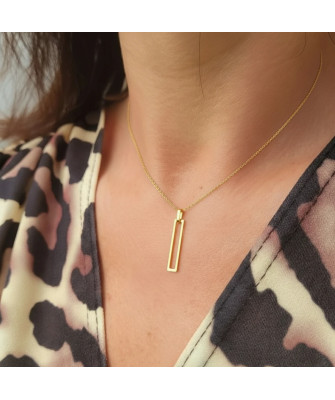 Gold-plated necklace OVAL white stones