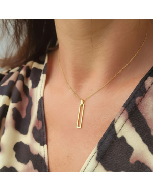 Gold-plated necklace OVAL white stones