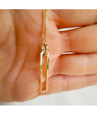 Gold-plated necklace OVAL white stones