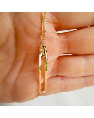 Gold-plated necklace OVAL white stones