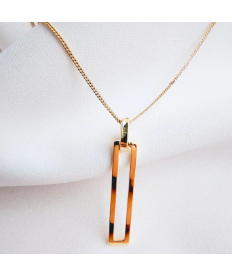 Gold-plated necklace OVAL white stones