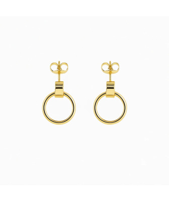 Gold-Plated Circle Stud Earrings