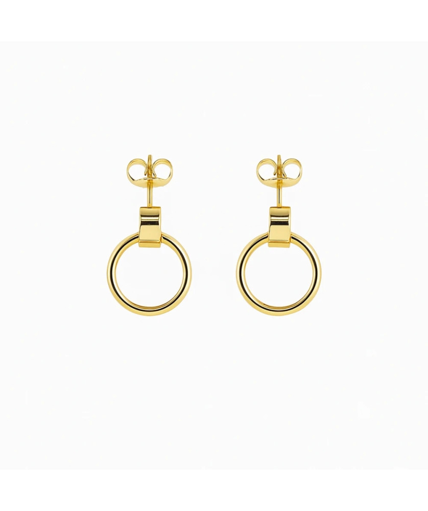 Gold-Plated Circle Stud Earrings