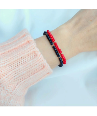 Bracelet with tourmaline and gold beads gold 14k BSZN.18P