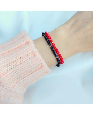 Bracelet with tourmaline and gold beads gold 14k BSZN.18P