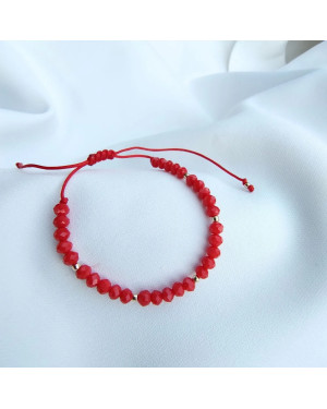 Gold cord bracelet for the hand with a 14k charm