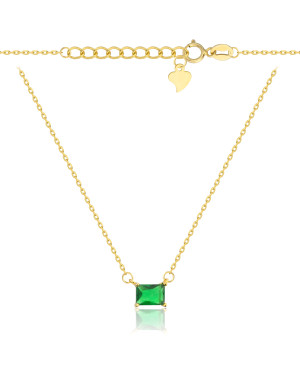 Gold-plated necklace OVAL white stones