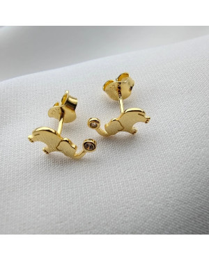 Gold Elephant Stud Earrings