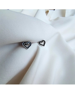 Sterling Silver Heart Stud Earrings