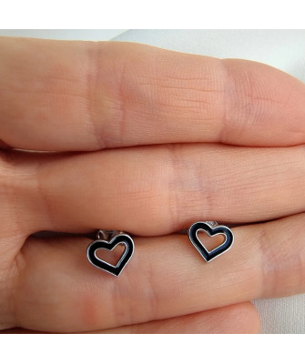 Sterling Silver Heart Stud Earrings