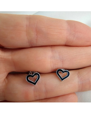 Sterling Silver Heart Stud Earrings