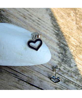 Sterling Silver Heart Stud Earrings