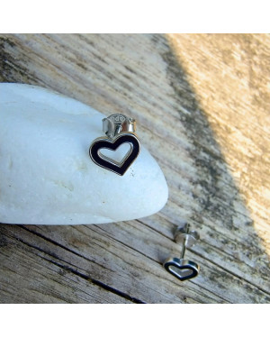 Sterling Silver Heart Stud Earrings