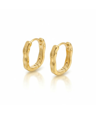 Gold Plated Rectangular Hoop Earrings