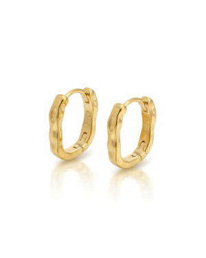 Gold Plated Rectangular Hoop Earrings