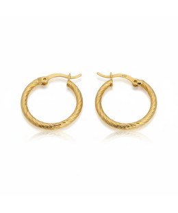 Gold-Plated Textured Hoop Earrings