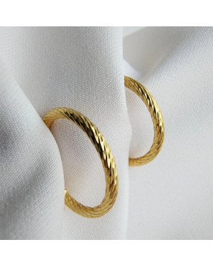 Gold-Plated Textured Hoop Earrings