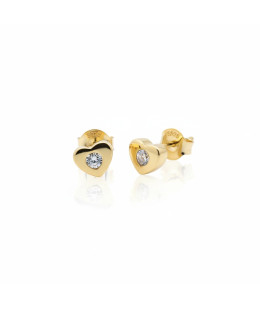 Gold-Plated Heart Stud Earrings