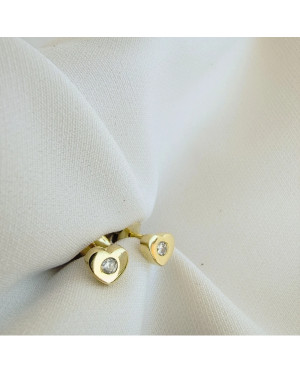 Gold-Plated Heart Stud Earrings