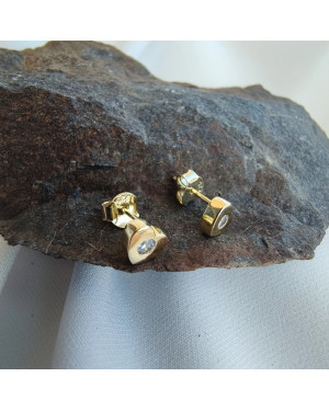 Gold-Plated Heart Stud Earrings