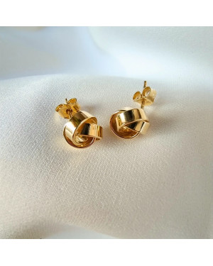 Gold-Plated Knot Stud Earrings