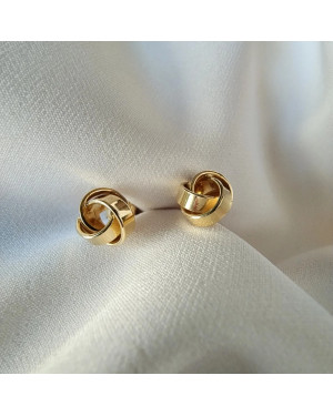 Gold-Plated Knot Stud Earrings