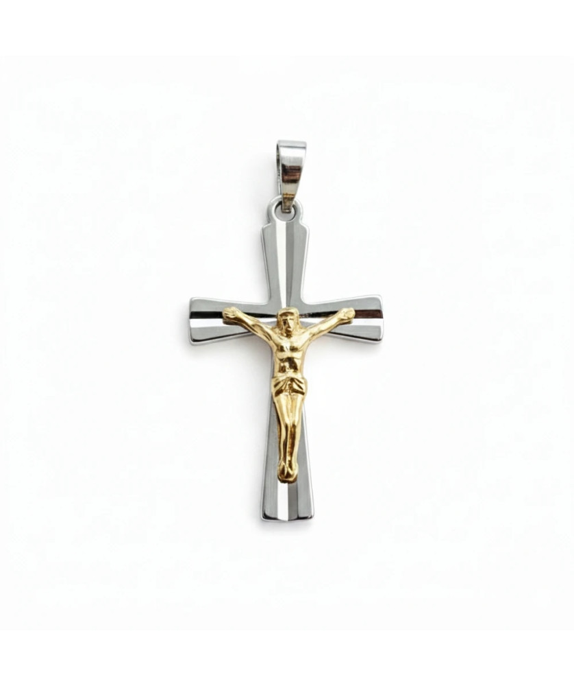 BEAUTIFUL GOLDEN CROSS two-tone Baptism Communion