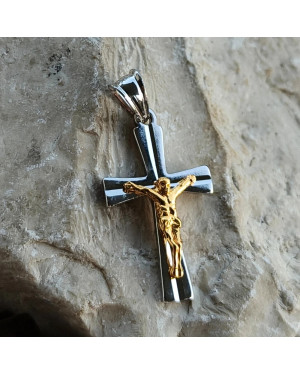 BEAUTIFUL GOLDEN CROSS two-tone Baptism Communion