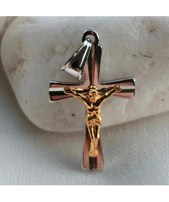 BEAUTIFUL GOLDEN CROSS two-tone Baptism Communion