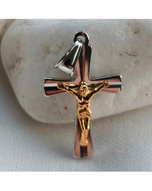 BEAUTIFUL GOLDEN CROSS two-tone Baptism Communion