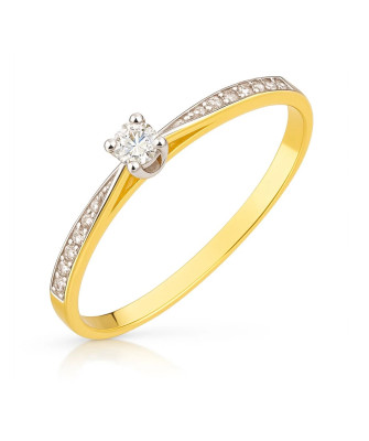 Delicate 14k engagement ring with cubic zirconia