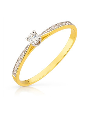 Delicate 14k engagement ring with cubic zirconia