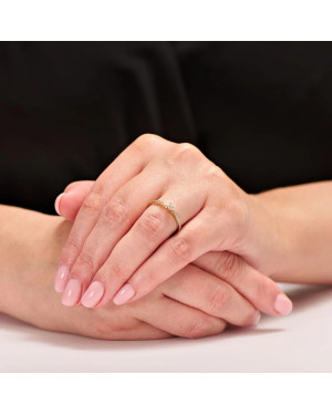 Delicate 14k engagement ring with cubic zirconia