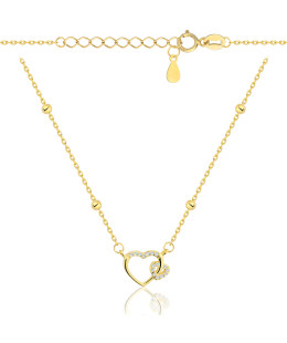 Gold-plated necklace OVAL white stones